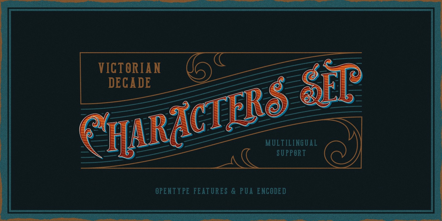Victorian Decade Outline Font preview